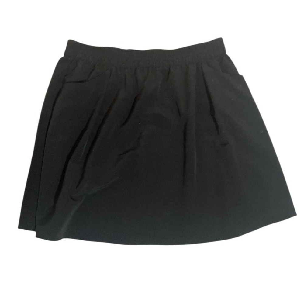 H By Halston Swing Skirt Lined With Pockets A-Line Mini Black Elastic - Size L